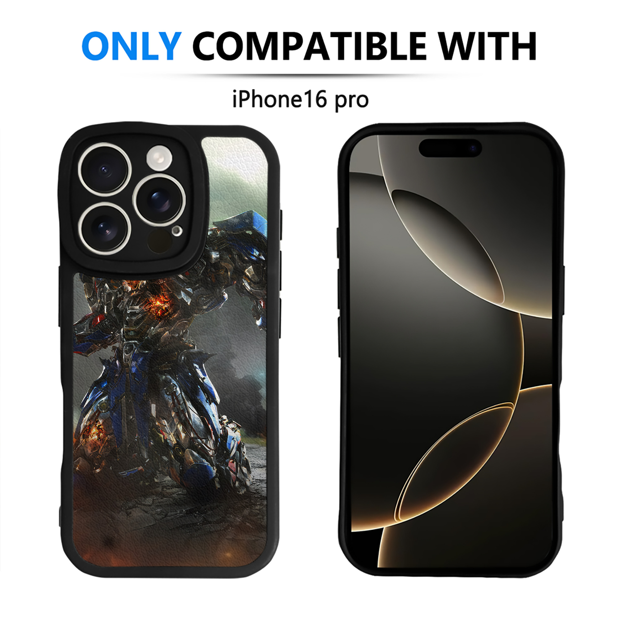 （画像用） Transformers トランスフォーマー 【iPhone 16シリーズ対応】シリコンスマホケース（レザー調） 材質：シリコン